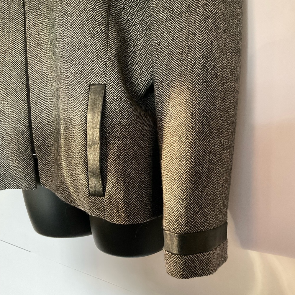 Albert Nipon Houndstooth Blazer 14 Wool - image 4